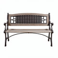 Metal and wood garden bench for outdoor use 120 x 60 x 80cm