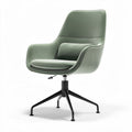 Swivel office chair in green velvet with ergonomic design and height adjustment
